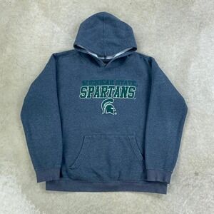 Vintage Michigan State Spartans Sweatshirt Size Small Gray Hoodie College NCAA